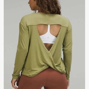 Lululemon Modal Blend Open Back Long Sleeve Size 6 Color BRZG